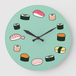 Sushi Time! Funky (Minze) Wall Clock Große Wanduhr