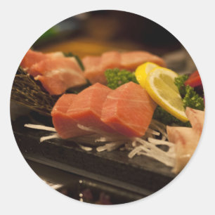 Sushi Time Thunfisch Party Fisch Runder Aufkleber