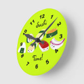 Sushi Time! Wall-Uhr Runde Wanduhr (Winkel)