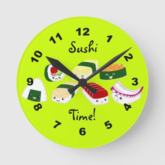Sushi Time! Wall-Uhr Runde Wanduhr (Vorderseite)