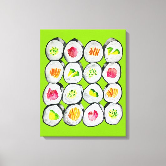 Sushi Time watercolor wasabi Leinwanddruck (Vorderseite)