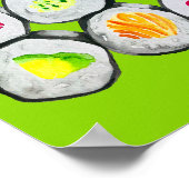 Sushi Time watercolor wasabi Poster (Ecke)