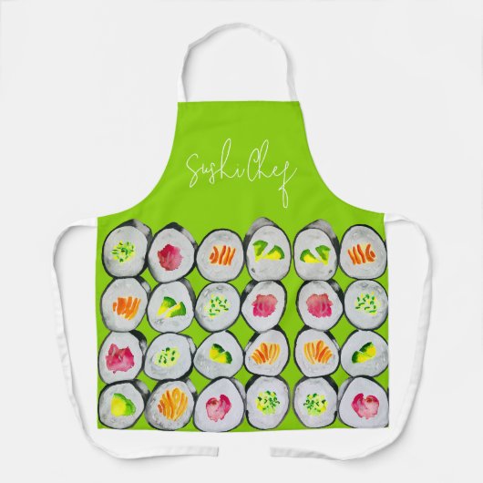 Sushi Time watercolor wasabi Schürze (Vorderseite)