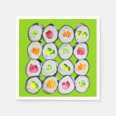 Sushi Time watercolor wasabi Serviette (Vorderseite)