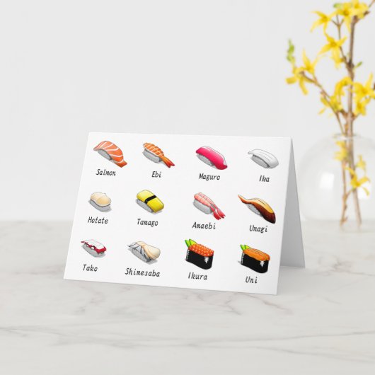 Sushi-Typen Karte (Gelbe Blume)