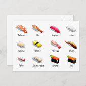 Sushi-Typen Postkarte (Vorne/Hinten)