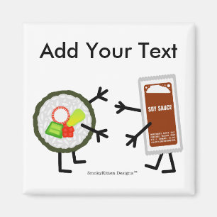 Sushi u. Sojasoße - kundengerecht Magnet