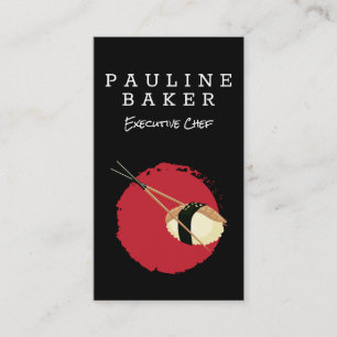 Sushi und Chopsticks-Logo Visitenkarte