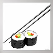 Sushi und Chopsticks Poster (Vorne)