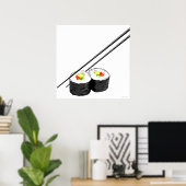 Sushi und Chopsticks Poster (Heimbüro)