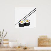 Sushi und Chopsticks Poster (Küche)