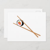 Sushi und Chopsticks Postkarte (Vorne/Hinten)