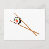 Sushi und Chopsticks Postkarte (Vorderseite)