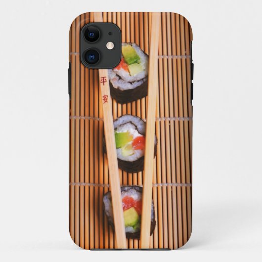 Sushi und hölzerne Essstäbchen Case-Mate iPhone Hülle (Rückseite)