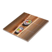 Sushi und hölzerne Essstäbchen Fliese (Seite)