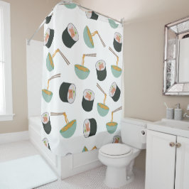 Sushi und Noodles Muster Duschvorhang