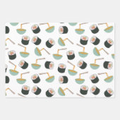 Sushi und Noodles Muster Geschenkpapier Set (Vorderseite)