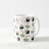 Sushi und Noodles Muster Kaffeetasse (VorderseiteRechts)