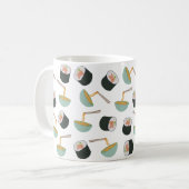 Sushi und Noodles Muster Kaffeetasse (Vorderseite Links)
