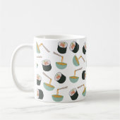 Sushi und Noodles Muster Kaffeetasse (Links)