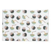 Sushi und Noodles Muster Kissenbezug (Rückseite)