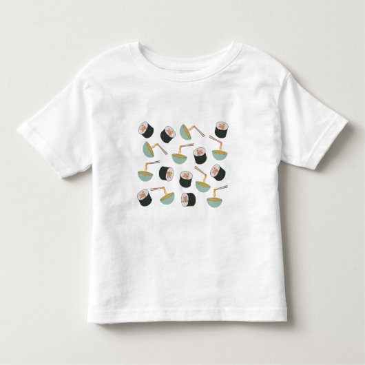 Sushi und Noodles Muster Kleinkind T-shirt (Vorderseite)