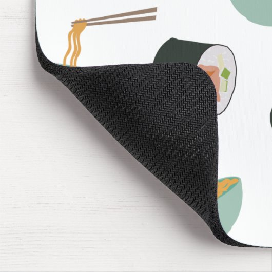Sushi und Noodles Muster Mousepad (Ecke)