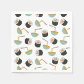 Sushi und Noodles Muster Serviette (Vorderseite)