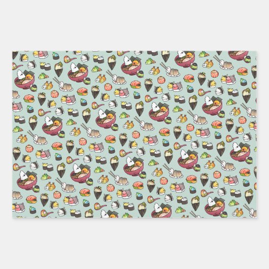 Sushi und Ramen Geschenkpapier Set (Vorderseite 2)