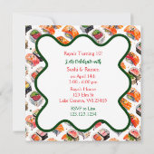 Sushi und Ramen Girl's Anime Birthday Party Einladung (Rückseite)