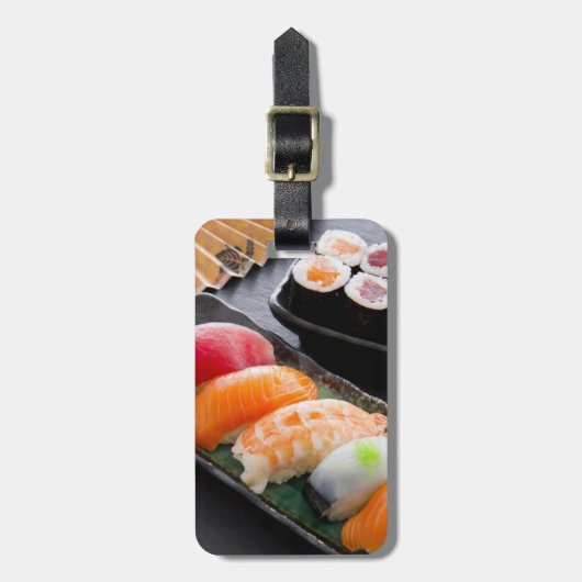 Sushi und Rollen Gepäckanhänger (Vorderseite vertikal)