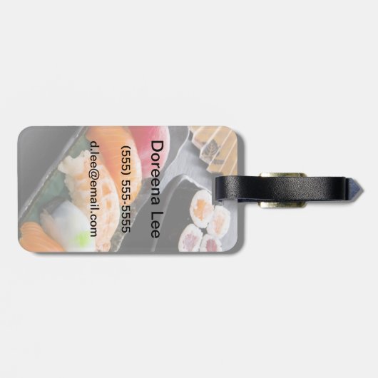 Sushi und Rollen Gepäckanhänger (Rückseite horizontal)