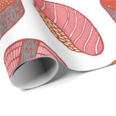 Sushi und Rollen nahtlos Muster. Doodle Cartoon c Geschenkpapier (Rolleneckpunkt)