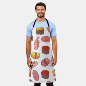 Sushi und Rollen nahtlos Muster. Doodle Cartoon c Schürze (Getragen)