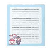 Sushi und Rolls Blue Notepad Notizblock (Vorderseite)