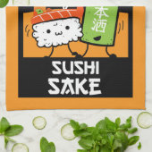 Sushi und Sake-Feinschmecker Geschirrtuch (Gefaltet)
