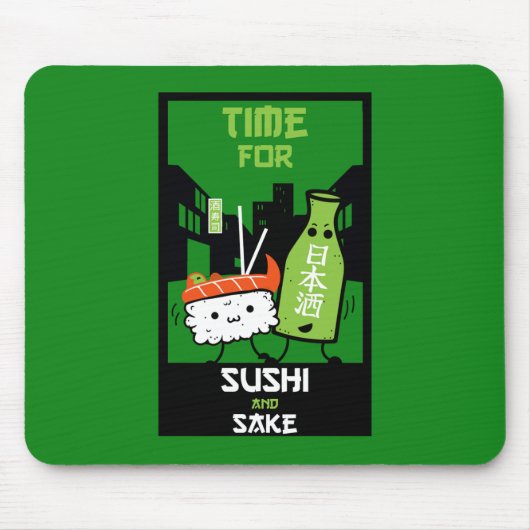 Sushi und Sake-Feinschmecker Mousepad (Vorne)