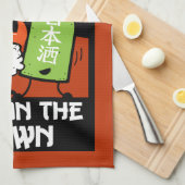 Sushi und Sake Feinschmecker Napkin Geschirrtuch (Viertel Falte)