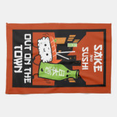 Sushi und Sake Feinschmecker Napkin Geschirrtuch (Horizontal)