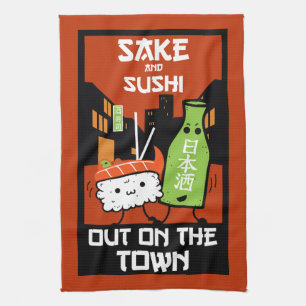 Sushi und Sake Feinschmecker Napkin Geschirrtuch