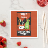 Sushi und Sake Feinschmecker Napkin Serviette (Beispiel)