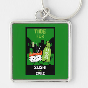 Sushi und Sake-Feinschmecker Schlüsselanhänger