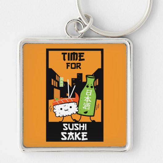 Sushi und Sake-Feinschmecker Schlüsselanhänger (Vorne)