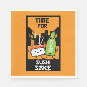 Sushi und Sake-Feinschmecker Serviette