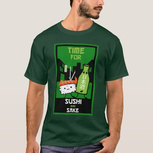 Sushi und Sake-Feinschmecker T-Shirt (Vorderseite)