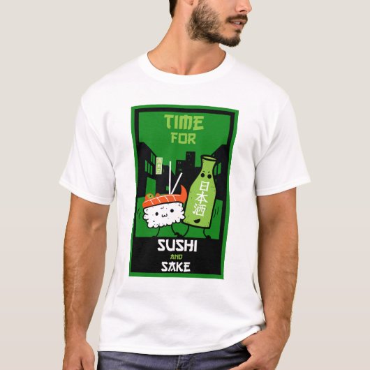 Sushi und Sake-Feinschmecker T-Shirt (Vorderseite)