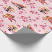 Sushi und Sakura mit japanischer Küche Geschenkpapier (Ecke)