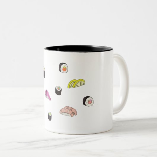 Sushi und Sashimi Zweifarbige Tasse (VorderseiteRechts)