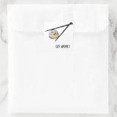 Sushi und Schwarze Stäbchen Quadratischer Aufkleber (Tasche)