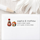 Sushi und Soy Sauce Rücksendeadressen-Aufkleber (Insitu)